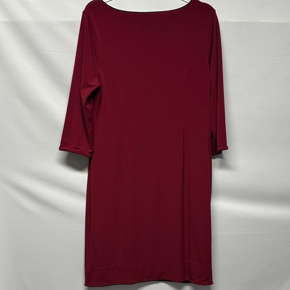 NWT Chico's Shift Dress Reversible 3/4 Sleeve Solid Merlot Red & Mulberry 8/10 - Picture 3 of 3